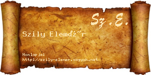 Szily Elemér névjegykártya